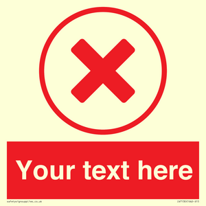 Custom red background, red cross in circle sign